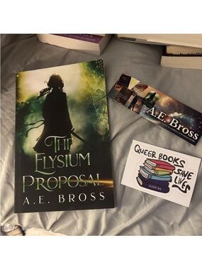 The Elysium Proposal by A.E. Bross Paperback Book, Bookmark, And Sticker